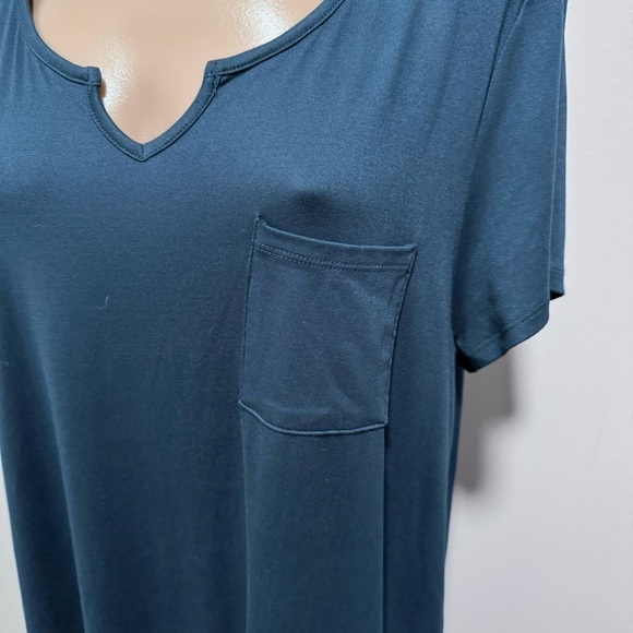 Love, Fire Navy Blue Swing Shift Shirt Dress Buttery Soft XL NEW - Picture 3 of 5